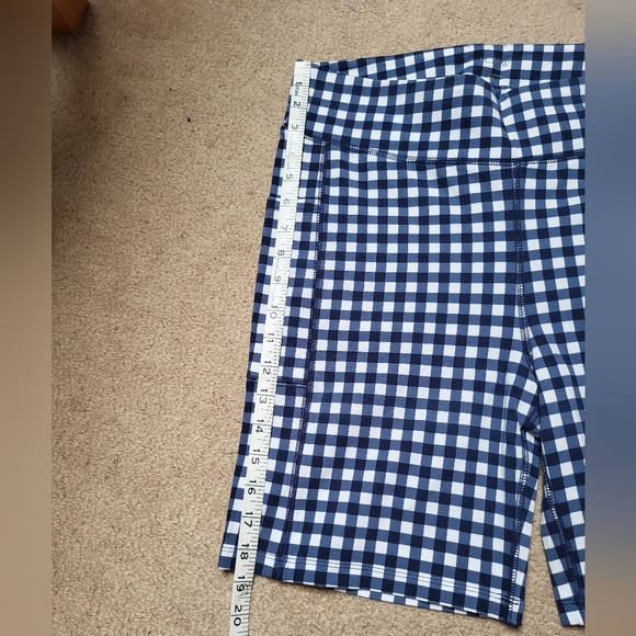 NWT! J Crew Blue Gingham Biker Shorts! Size Xl! - Picture 5 of 9